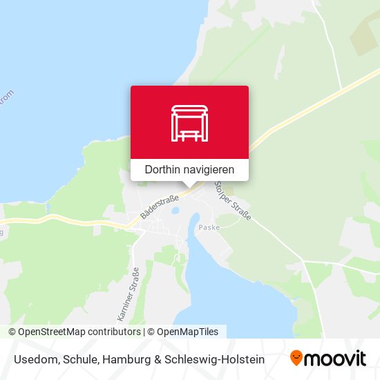 Usedom, Schule Karte