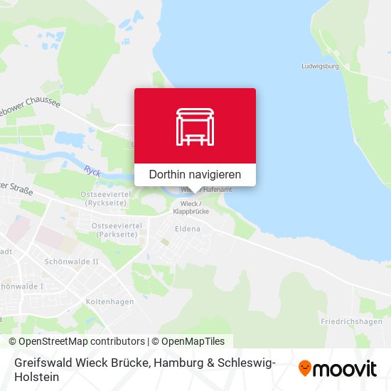 Greifswald Wieck Brücke Karte