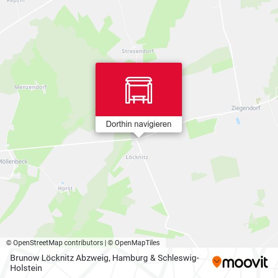Brunow Löcknitz Abzweig Karte