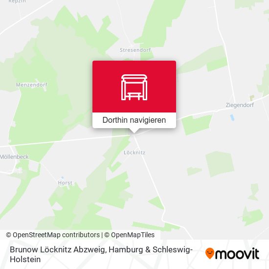 Brunow Löcknitz Abzweig Karte