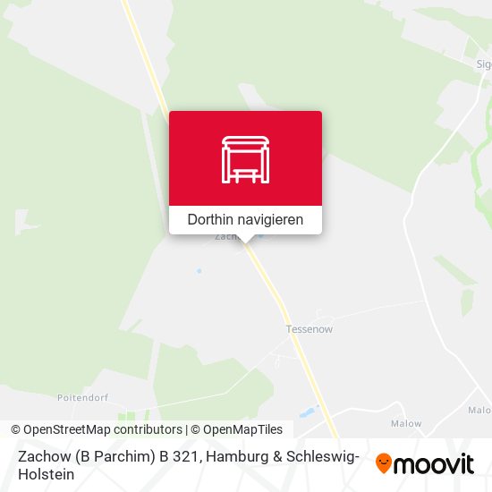 Zachow (B Parchim) B 321 Karte