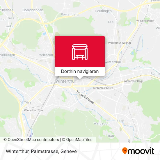 Winterthur, Palmstrasse Karte