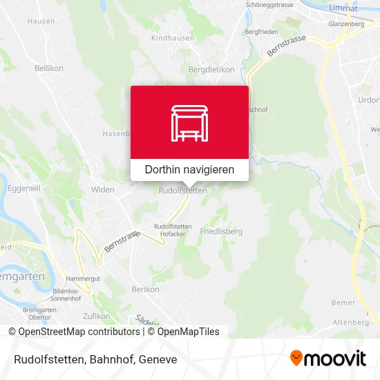 Rudolfstetten, Bahnhof Karte