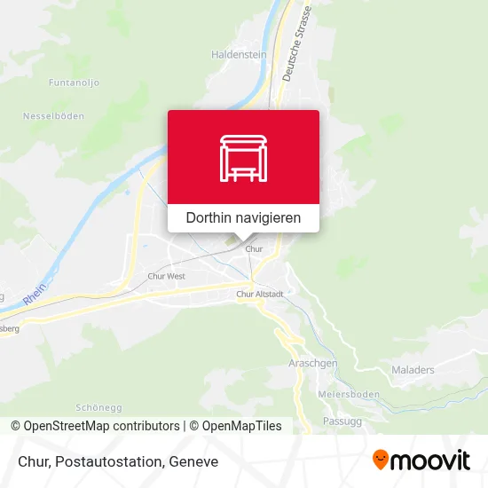 Chur, Postautostation Karte