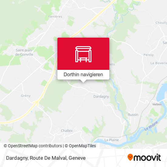 Dardagny, Route De Malval Karte