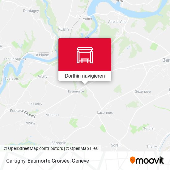 Cartigny, Eaumorte Croisée Karte