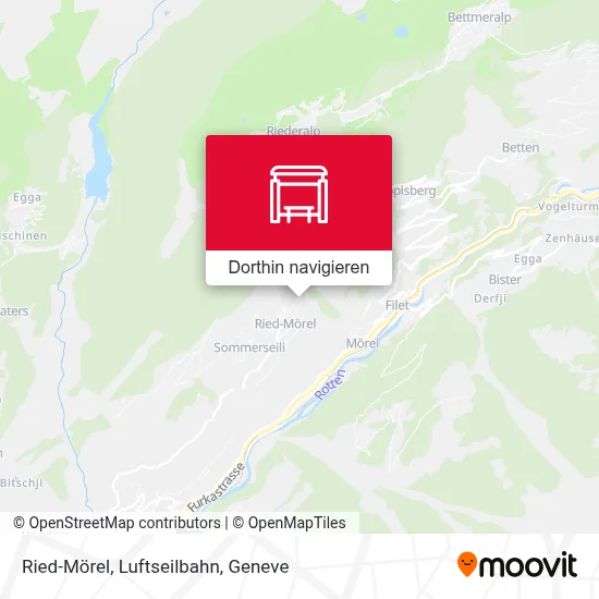 Ried-Mörel, Luftseilbahn Karte