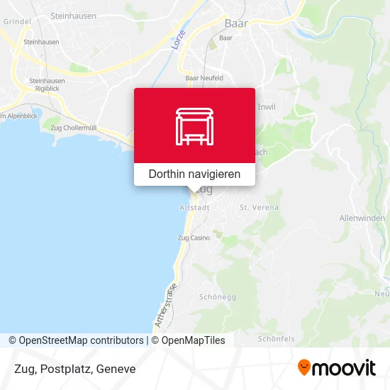 Zug, Postplatz Karte