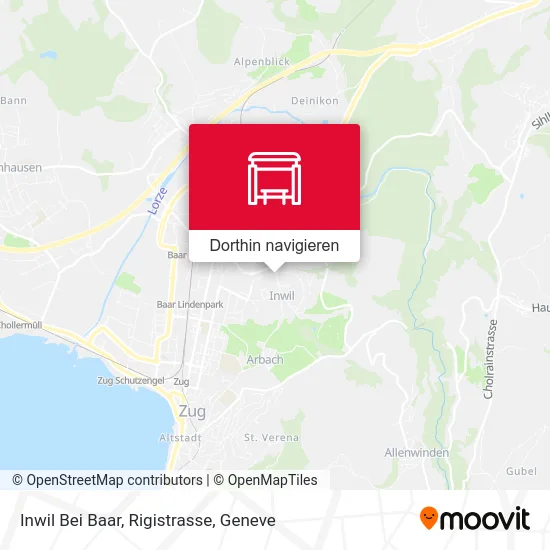 Inwil Bei Baar, Rigistrasse Karte