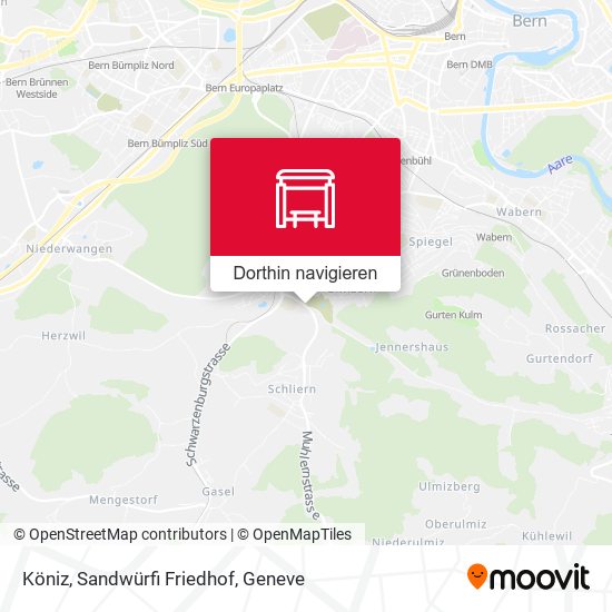 Köniz, Sandwürfi Friedhof Karte