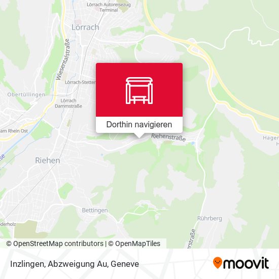 Inzlingen, Abzweigung Au Karte