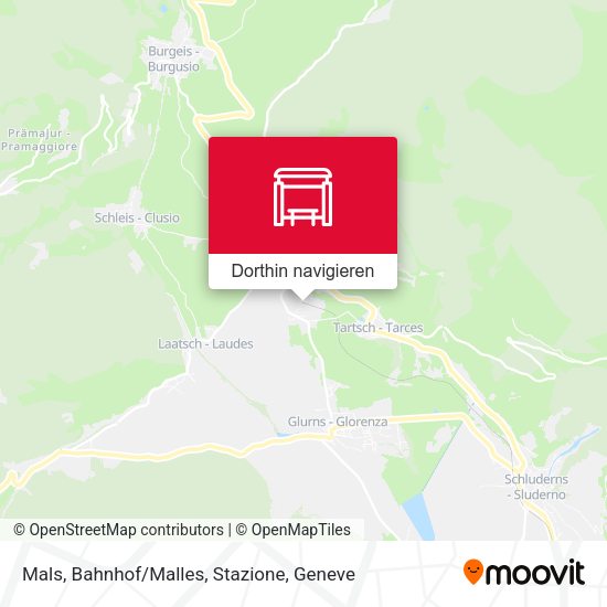 Mals, Bahnhof/Malles, Stazione Karte