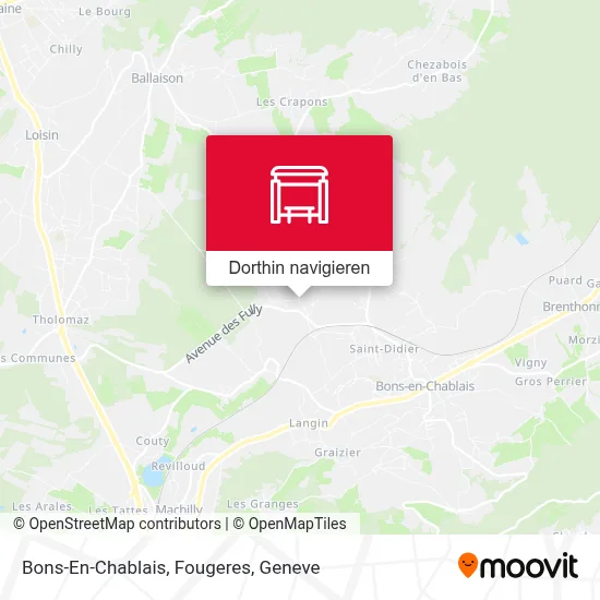 Bons-En-Chablais, Fougeres Karte