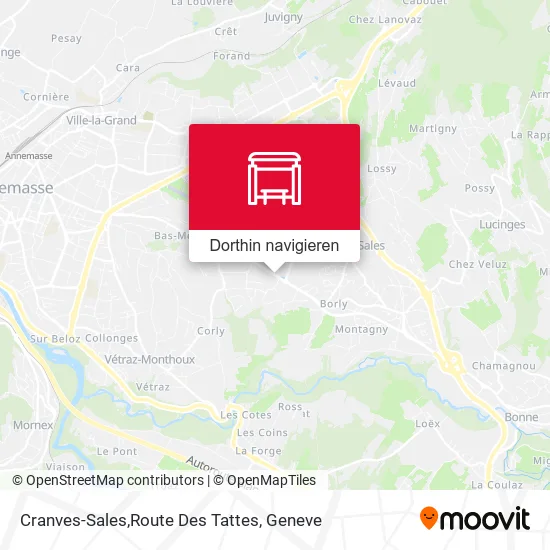 Cranves-Sales,Route Des Tattes Karte
