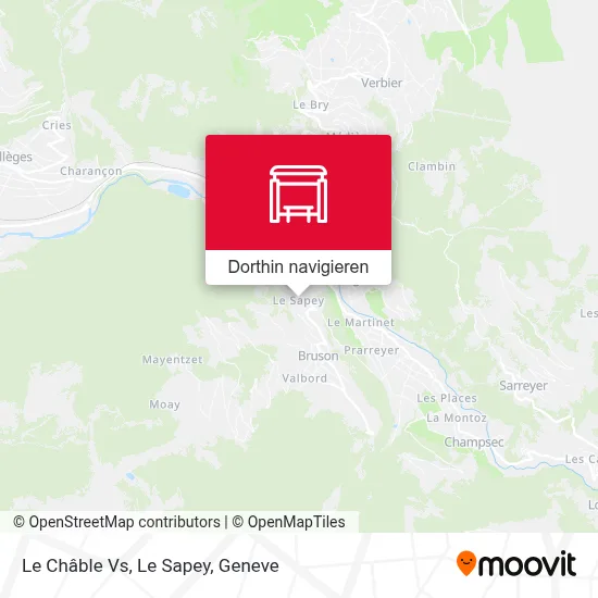 Le Châble Vs, Le Sapey Karte