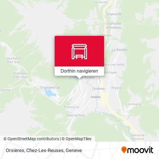 Orsières, Chez-Les-Reuses Karte
