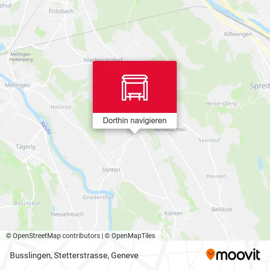 Busslingen, Stetterstrasse Karte