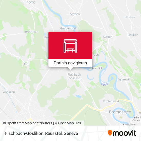 Fischbach-Göslikon, Reusstal Karte