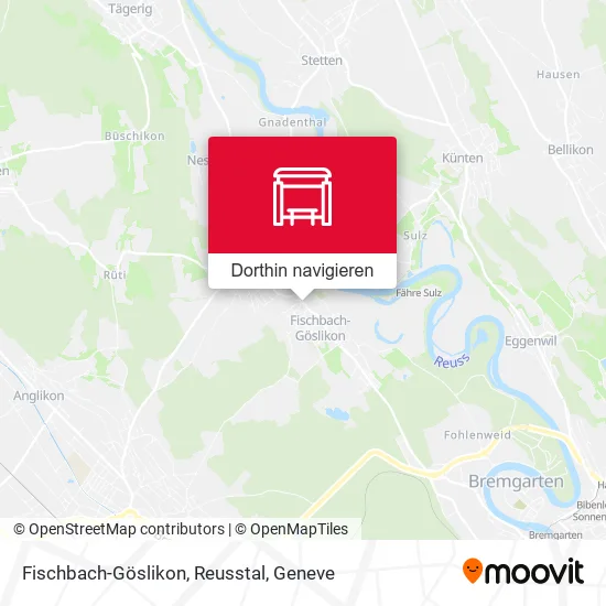 Fischbach-Göslikon, Reusstal Karte
