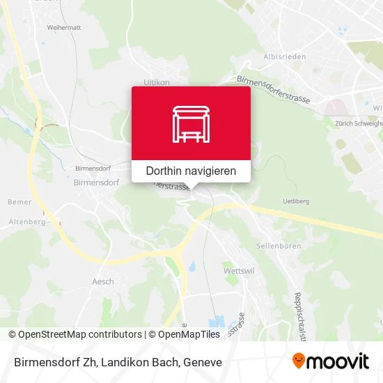 Birmensdorf Zh, Landikon Bach Karte