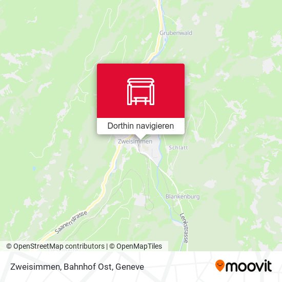 Zweisimmen, Bahnhof Ost Karte