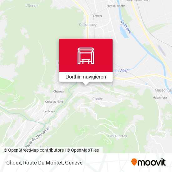Choëx, Route Du Montet Karte