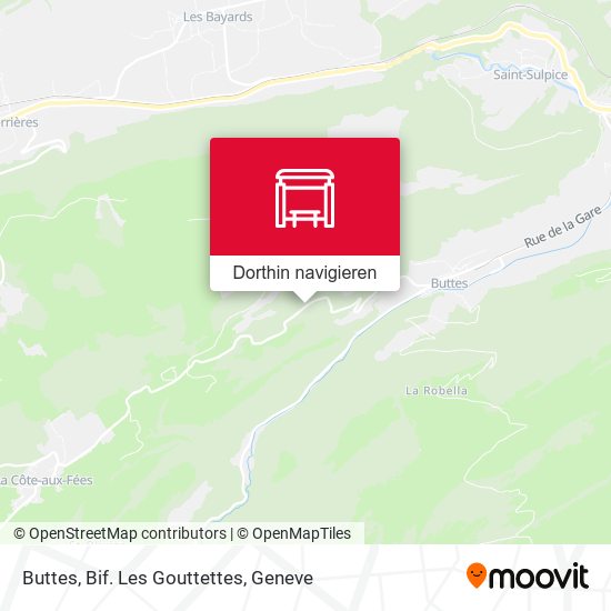 Buttes, Bif. Les Gouttettes Karte