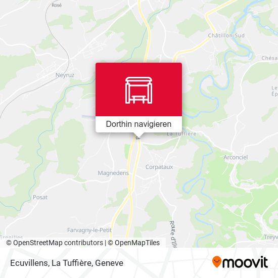Ecuvillens, La Tuffière Karte