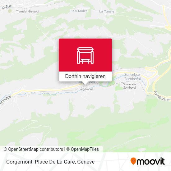 Corgémont, Place De La Gare Karte