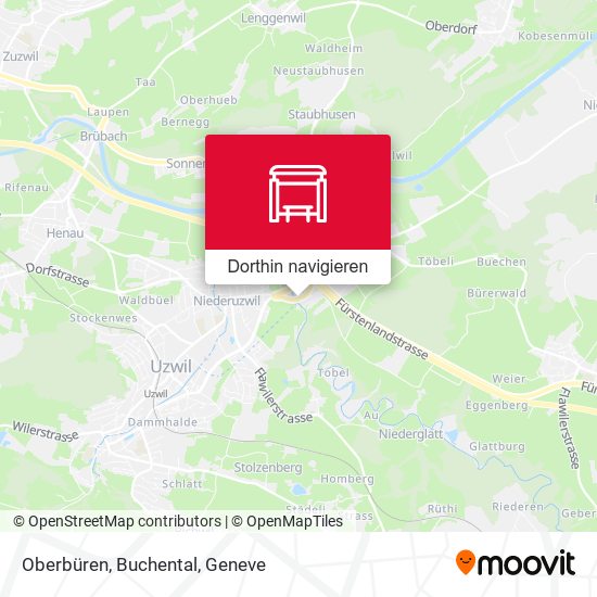 Oberbüren, Buchental Karte