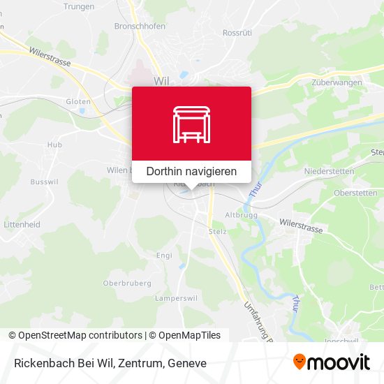 Rickenbach Bei Wil, Zentrum Karte