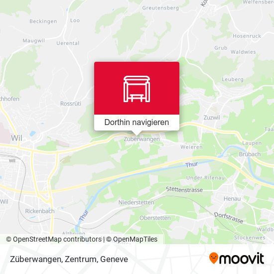 Züberwangen, Zentrum Karte