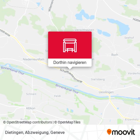 Dietingen, Abzweigung Karte