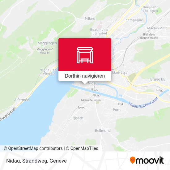 Nidau, Strandweg Karte