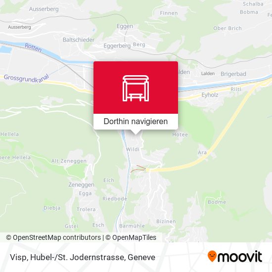 Visp, Hubel-/St. Jodernstrasse Karte