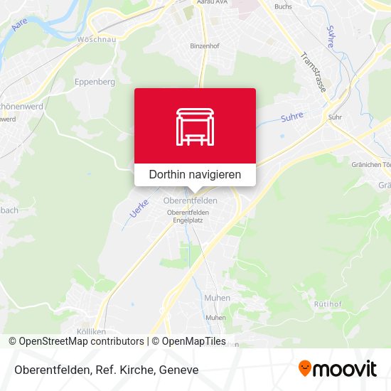 Oberentfelden, Ref. Kirche Karte