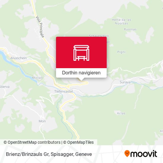 Brienz/Brinzauls Gr, Spisagger Karte