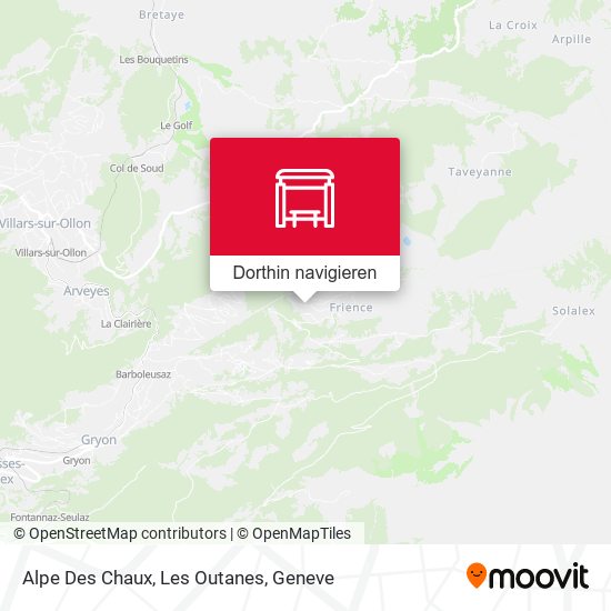 Alpe Des Chaux, Les Outanes Karte