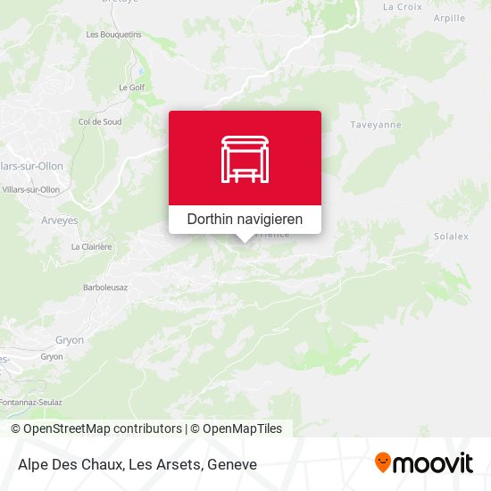 Alpe Des Chaux, Les Arsets Karte