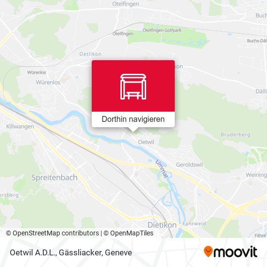 Oetwil A.D.L., Gässliacker Karte