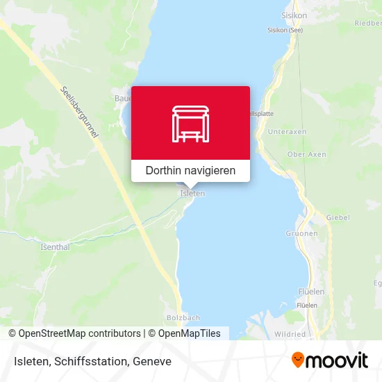 Isleten, Schiffsstation Karte