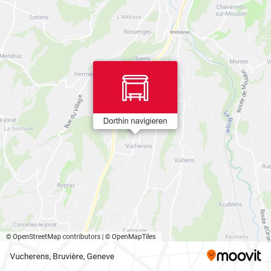 Vucherens, Bruvière Karte
