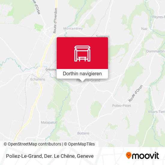 Poliez-Le-Grand, Der. Le Chêne Karte