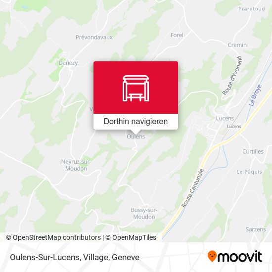 Oulens-Sur-Lucens, Village Karte