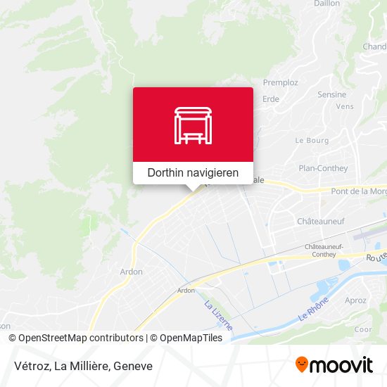 Vétroz, La Millière Karte
