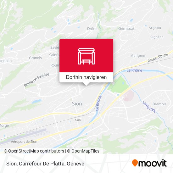 Sion, Carrefour De Platta Karte