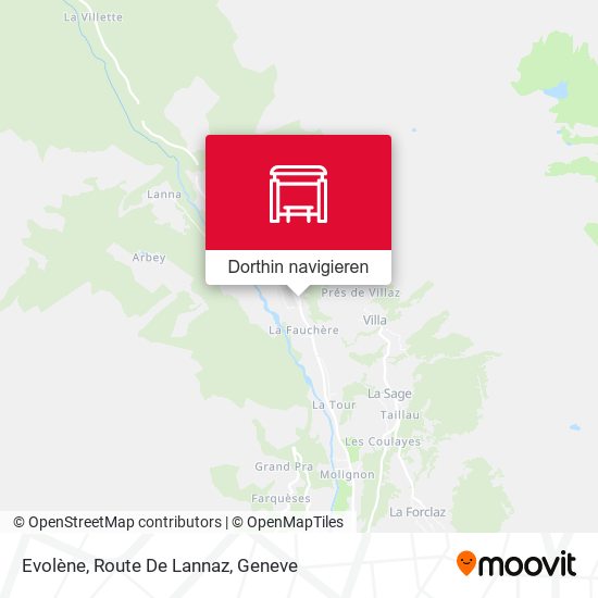 Evolène, Route De Lannaz Karte