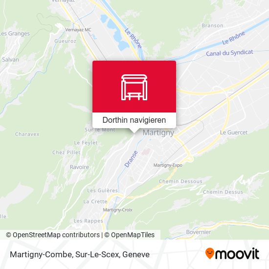 Martigny-Combe, Sur-Le-Scex Karte