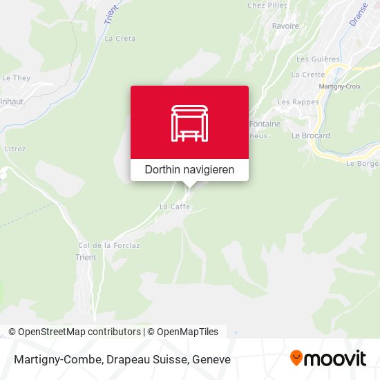 Martigny-Combe, Drapeau Suisse Karte