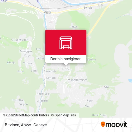 Bitzinen, Abzw. Karte
